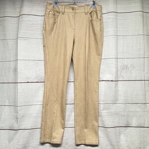 Chico's beige Faux Leather Reptile/Snakeskin Pants Size 0 US S/4